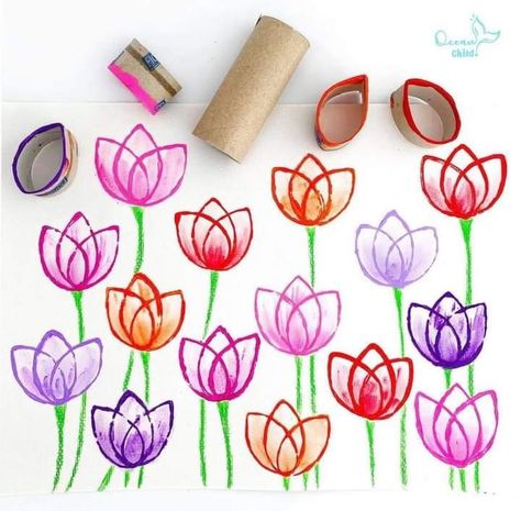 Flower Activities, Spring Crafts For Kids, Kindergarten Art, Toddler Art, Play Ideas, Kids' Crafts, Childrens Crafts, Paper Crafts Diy Kids, Mothers Day Crafts