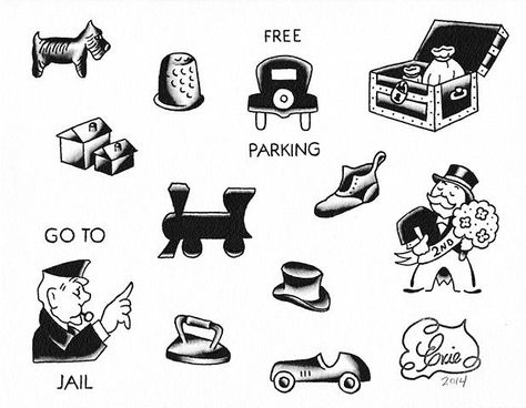 Pigeon Tattoo, Monopoly Pieces, Monopoly Man, Board Game Pieces, Keeping Kids Busy, Angel Wings Tattoo, Pieces Tattoo, Cute Little Tattoos, Gaming Tattoo