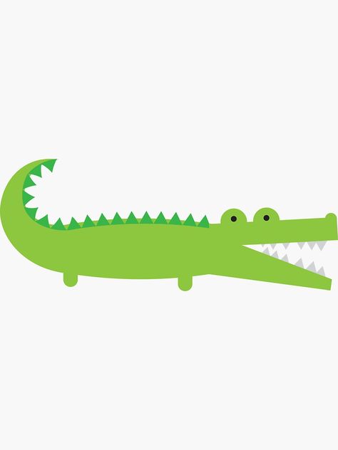 "Green Alligator" Sticker by imaginarystory | Redbubble Crocodile Cute, Baby Footprint Crafts, Coco Party, Footprint Craft, Baby Footprint, Baby Footprints, Big Mouth, Alligator, Sticker Design