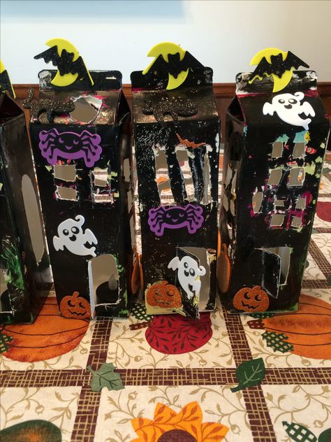 Milk Carton Crafts, Carton Craft, Spooky House, Milk Carton, Holiday Decorations, Haunted House, Golf Bags, Milk, Holiday Decor