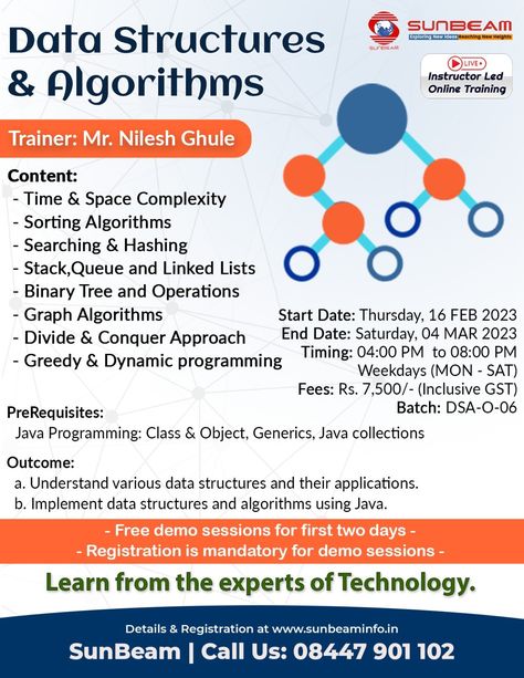 The data structure, data structure training near me, data structures and algorithms course in Pune, best data structures and algorithms course in java, best DSA course in c++. Learn data structures and algorithms using java online. In this course, you will understand common data structures like an array, linked list, stack & queue, and their applications and how to implement data structures and algorithms using Java. Data Structures and Algorithms are one of the most important skills that every Data Structures And Algorithms, Binary Tree, Linked List, Java Programming, Computer Coding, Data Structures, Life Hacks For School, Computer Technology, School Hacks