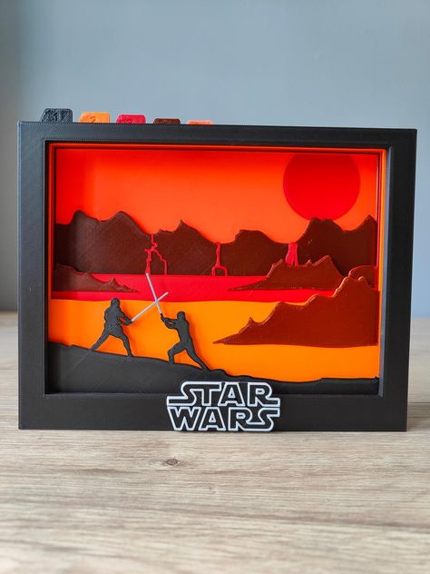 Star Wars Shadow Box Ideas, Star Wars Bathroom, Tunnel Book, Geek Diy, Star Wars Crafts, Paper Art Sculpture, Star Wars Room, 3d Printer Projects, Layered Art