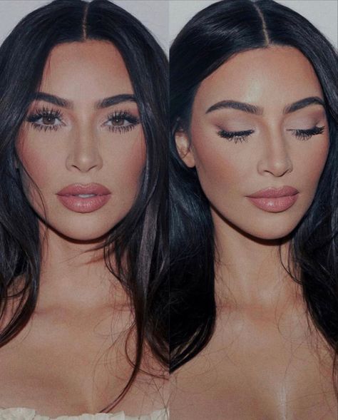 Kim K Makeup, Kardashian Makeup, Kim Kardashian Makeup, Kim Kardashian Hair, Estilo Kardashian, Wife Aesthetic, Glam Makeup Look, Mob Wife, Nude Makeup