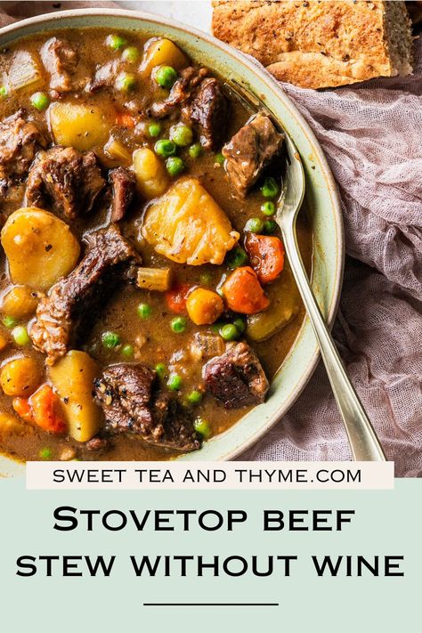 Simplify your dinner routine with our Beef Stew recipe, no wine needed. Juicy beef, flavorful vegetables, and a rich broth come together for a comforting and straightforward meal. 🥩🥔 Boneless Stew Meat Recipes, Beef Stew No Wine, Dutch Oven Beef Stew Recipes, Roast And Veggies, Best Ever Beef Stew, Best Beef Stew, Paleo Beef Stew, Dutch Oven Beef Stew, Beef Stew Stove Top