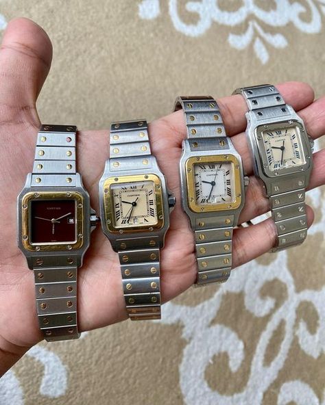 Cartier Galbee, Cartier Santos Vintage, Cartier Santos Carree, Cartier Santos Galbee, Cartier Santos Watch, Vintage Cartier Watch, Pretty Watches, Cartier Santos, Fancy Watches