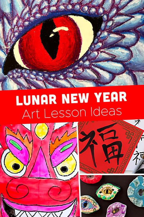 Lunar New Year art lessons are a great way to celebrate the excitement of Chinese New Year. This year’s Lunar New Year falls on February 10, 2024, however, the celebrations last up to 16 days. With this year being the Year of the Dragon, I have planned many dragon inspired art lessons for my students. Here are some of my favorites. Chinese New Year Dragon Art Lesson, Chinese New Year Dragon Activities, Year Of The Dragon Art Project, Year Of The Dragon Art For Kids, Lunar New Year Art Projects For Kids, Dragon Art Lesson Elementary, Dragon Art Elementary, Lunar New Year Dragon Art, Lunar New Year Art For Kids