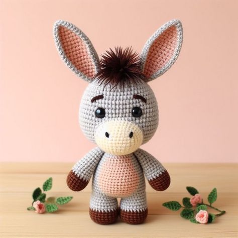 Free Crochet Oliver The Donkey Amigurumi Pattern Crochet Donkey Lovey Free Pattern, Free Donkey Crochet Pattern, Donkey Crochet Pattern Free, Crochet Donkey Free Pattern, Donkey Crochet Pattern, Donkey Amigurumi, Crochet Donkey, Do Crafts, Crochet Backpack Pattern