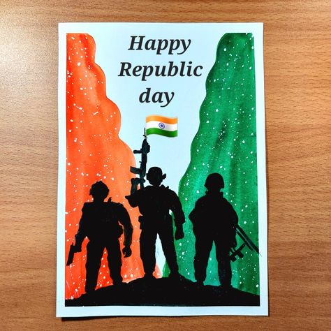 Kargil Divas Poster Drawing, Republic Day Poster Making, Kargil Vijay Diwas Painting, Tricolour Craft, Kargil Diwas, Freedom Drawing, Hot Glue Art, Independence Day Drawing, Oil Pastel Drawings Easy