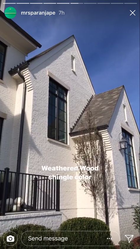 Weathered Wood Roof, Weathered Wood Shingles On White House, Shingle Roof, Weathered Wood Shingles, Wood Roof Shingles, Roof Shingle Colors, Raised Ranch Remodel, Exterior Paint Schemes, Shingle House