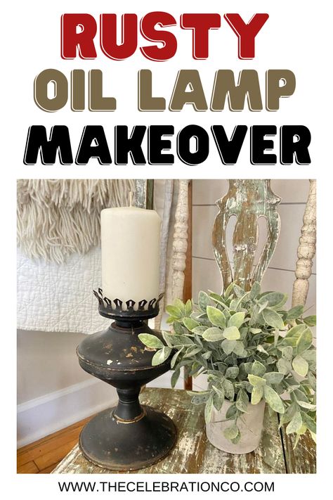 Have you ever wanted to give your home a unique and stylish flair? Look no further than your own backyard! In this article, you will learn how to take someone else's junk and transform it into a beautiful piece of decor for your home. From a Rusty Oil Lamp to a beautiful Candle Holder with a rustic, farmhouse look, you are sure to find the perfect piece for your DIY home decor project. Oil Lamp Decor, Turned Candle Holders, Lamp Redo, Chic Decor Diy, Farmhouse Chic Decor, Cute Candle, Lamp Makeover, Beautiful Candle, Diy Candle Holders