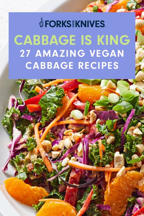 Cabbage is King: 27 Amazing Vegan Cabbage Recipes via @forksoverknives Vegan Cabbage Recipes, Napa Cabbage Recipes, Stuffed Rolls, Vegan Cabbage, Cabbage Stew, Vegan Chinese, Cabbage And Potatoes, Unstuffed Cabbage, Tasty Thai