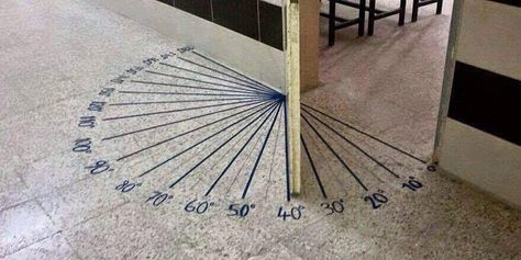 Angles on floor to show angles with the classroom door. Math College, Math Lab, Math Classroom Decorations, Maluchy Montessori, Classroom Door, 4th Grade Math, Classroom Design, Math Class, Middle School Math