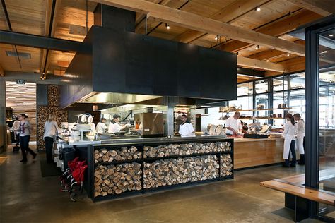 Cowiche Canyon & Icehouse Bar — Graham Baba Architects Grill Kitchen Restaurant, Grill Bar Design, Grill Restaurant Design, Steakhouse Restaurant Design, Argentinian Restaurant, Coworking Office Design, Open Kitchen Restaurant, Seattle Architecture, Meat Restaurant