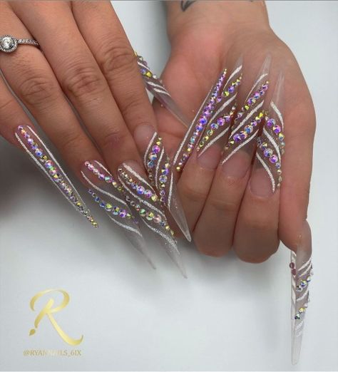 Nails Tech, Beige Nails Design, Nails Clear, Luminous Nails, Spring Acrylic Nails, Unicorn Nails, Swarovski Nails, Stiletto Nails Designs, Exotic Nails