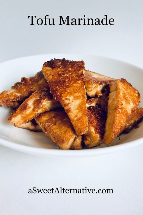 This tofu marinade is loaded with flavor from fresh ginger, garlic, soy sauce, and peanut butter. It’s quick and easy to make. Peanut Tofu Marinade, Easy Tofu Marinade, Tofu Marinade Recipes, Tofu Marinade, Coconut Flour Bread, Cooking Tofu, Paleo Banana Bread, Paleo Banana, Marinated Tofu