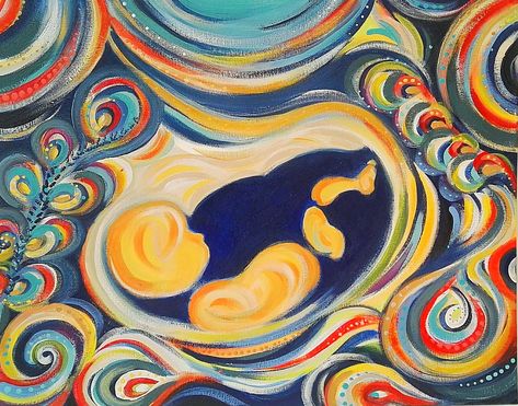 (Slideshow) Have you seen these breathtaking paintings of babies in the womb? Ultrasound Art, Baby In Womb, Breastfeeding Art, Pregnancy Art, Diy Watercolor, Baby Art, Colorful Paintings, Ultrasound, Have You Seen