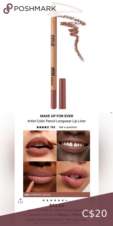 Make Up For Ever Artist Color Pencil Longwear Lip Liner Makeup Forever Lip Liner, Lip Liner Makeup, Liner Makeup, High End Makeup, Make Up For Ever, Makeup Obsession, Makeup Forever, Lip Pencil, Color Pencil