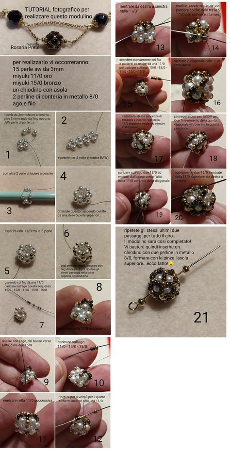 Beaded Ball Tutorial, Flower Bracelet Diy, Beaded Bead, Beaded Ball, Beaded Earrings Tutorials, Beaded Beads, Beading Patterns Free, Beaded Jewels, Bead Weaving Patterns