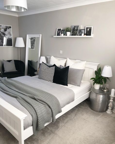 White and grey bedroom