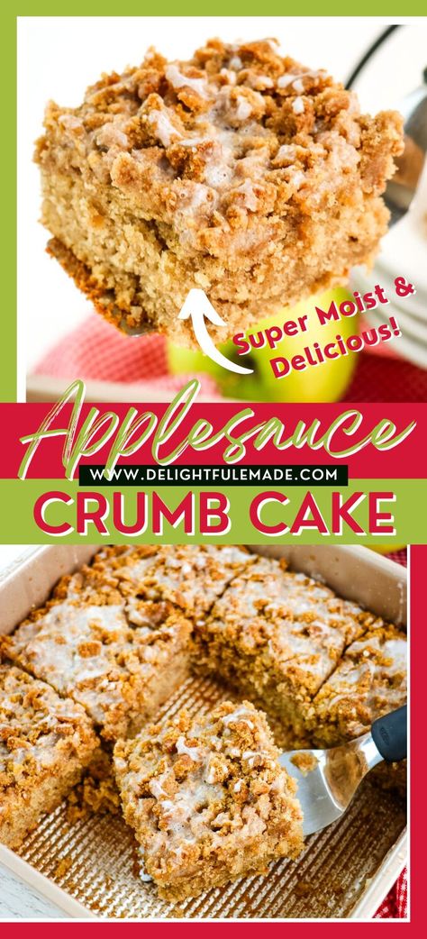 Applesauce Crumb Cake Applesauce Cobbler Recipe, Applesauce Desserts Easy, Applesauce Pound Cake, Pumpkin Applesauce Cake, Things To Do With Applesauce, Low Calorie Apple Desserts, Applesauce Cake Easy, Healthy Applesauce Cake, Applesauce Recipes Baking