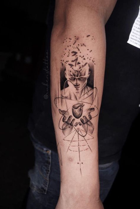 Upper Arm Geometric Tattoo, Aperture Tattoo, Nordic Sleeve, Tattoo Prep, Upper Arm Tattoo Men, Manly Tattoos, Lost Tattoo, Arm Tattoos Drawing, Poseidon Tattoo