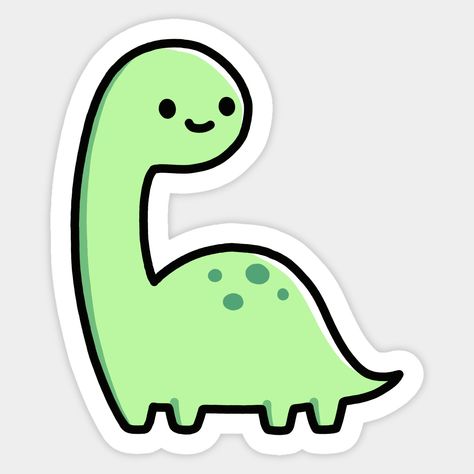 Cute brontosaurus dino -- Choose from our vast selection of stickers to match with your favorite design to make the perfect customized sticker/decal. Perfect to put on water bottles, laptops, hard hats, and car windows. Everything from favorite TV show stickers to funny stickers. For men, women, boys, and girls. Cute Brontosaurus, Citate Harry Potter, Funny Printables, Desain Quilling, Dinosaur Stickers, Bookmark Craft, Cute Laptop Stickers, Emoji Art, Green Sticker