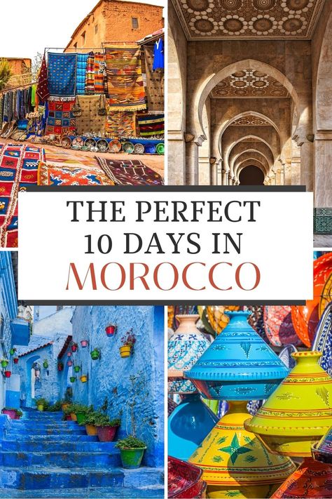 Embarking on the Perfect 10-Day Morocco Itinerary: Immerse yourself in the vibrant culture and diverse landscapes of Morocco with our meticulously planned 10-day travel guide! 🕌 #MoroccoAdventure Riad Morocco, Blue City Morocco, Morocco Riad, Morocco Itinerary, Tangier Morocco, Africa Travel Guide, Desert Tour, Visit Morocco, Morocco Travel