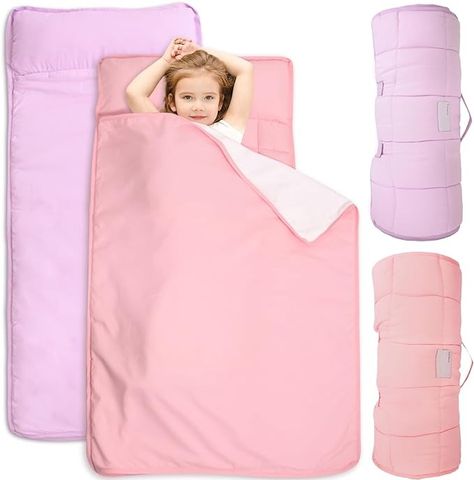 Amazon.com: 2 Pack Toddler Nap Mat with Pillow and Fleece Minky Blanket, Extra Large Kids Sleeping Bag for Preschool Daycare, Portable Travel Camping Nap mats Machine Washable Pink and Purple : Baby Pack N Play Mattress, Pack And Play Sheets, Toddler Sleeping Bag, Nap Mats, Pillow And Blanket, Bumper Pads For Cribs, Toddler Nap Mat, Toddler Nap, Crib Rail Cover