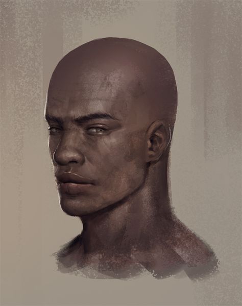 Bartholome by ae-rie Bald Character Design, Old Black Man Character Art, Fantasy Bald Male, Dark Skin Elf Male, African Warrior Concept Art, African Sorcerer Fantasy Art, Fantasy Role Playing, Fantasy Portraits, Black Characters