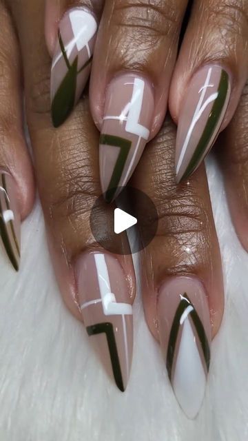 • The Nail Nest • on Instagram: "Olive, white, 🤍🫒🐻‍❄️ and geometric chic upgrade.
Subtlety reflecting inner elegance ✨ 
.
.
.
.
.
.
.
#NailArtDesigns #GeometricNails #OliveGreenNails #ManicureGoals #NailInspo #atlnails" Fall Abstract Nails, Elegant Nails, Green Nails, Nail Inspo, Nail Art Designs, Manicure, Nails, On Instagram, White