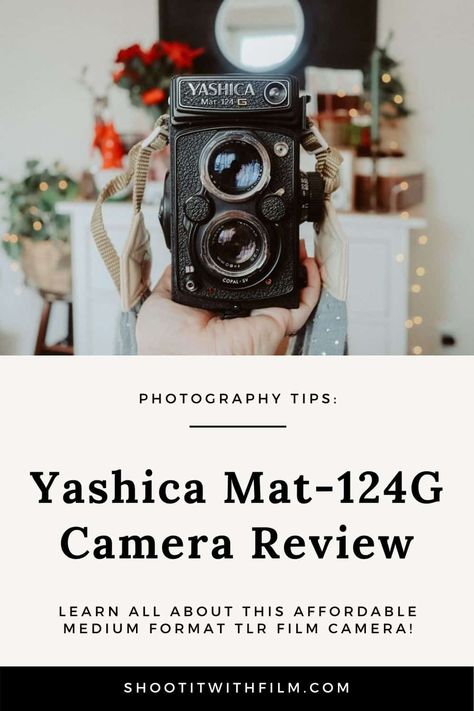 Yashica Mat-124G camera review! Learn all about this affordable medium format TLR film camera and see if it's right for you! » Learn how to shoot film with these film photography tips and tutorials on Shoot It With Film #shootitwithfilm #filmisnotdead #ishootfilm #analogphotography #filmphotography #mediumformat #photographytips Yashica Mat 124g, Film Camera Photography, Analogue Photography, Disposable Cameras, Film Photography Tips, Medium Format Camera, 120 Film, Camera Reviews, Shoot Film