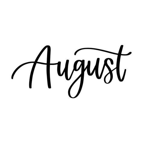 August Calendar, Hand Lettered, Digital Download, Collage, Pins