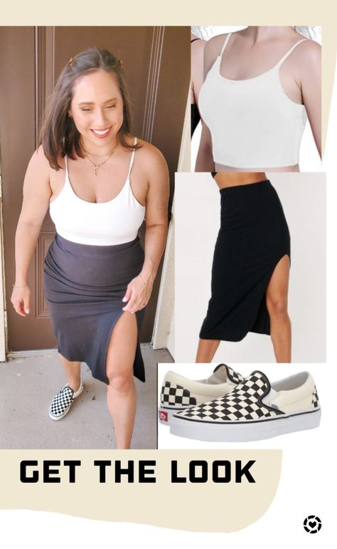 Checkered Vans Outfit Summer, Vans Outfit Summer, Checkered Vans Outfit, White Shelf, Vans Outfit, Checkered Vans, White Shelves, Bra Tank, Black Side