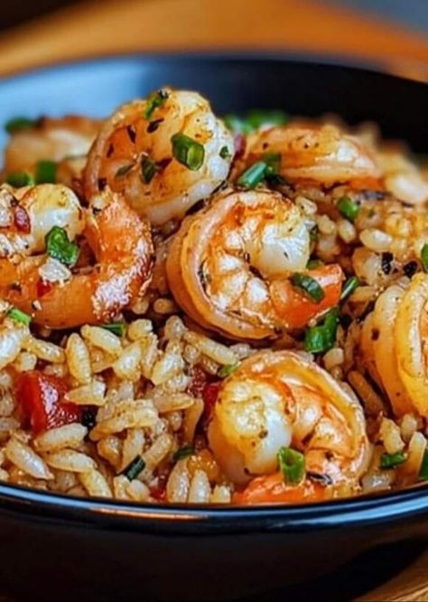 Dirty Rice With Shrimp, Seafood Dirty Rice, Cajun Cooking Recipes, Glazed Doughnuts Recipe, Rice And Shrimp, Seafood Broth, Pork Shoulder Steak, Rice With Shrimp, Dirty Rice Recipe