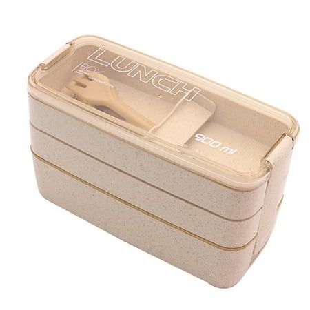 Lunch Box Leakproof Microwave Food Container Straw 3 layer Bento Box 900ML Description: 100% brand new and high quality Easy to carry Healthy and eco-friendly Flexible lock catch sealing design Specifications: Material: Straw Size: 18.8 x 11.2 x 8.3cm Capacity: 900ml Color: Beige Package included: 1 x Lunch Box 1 x Fork Note: As different computers display colors differently, the color of the actual item may vary slightly from the above images. Please allow 1-3 CM differs due to manual measureme Sealing Design, Microwave Food, Lunch Boxes For Women, Lunch Box Bento, Snack Containers, Container Shop, Lunch Containers, Meal Prep Containers, Microwave Recipes