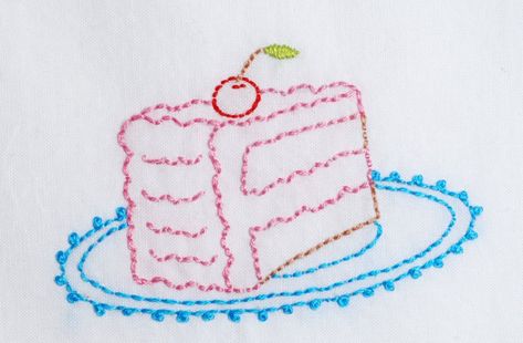 big B: Cake Cupcake Embroidery Patterns, Cupcake Embroidery Designs, Cake Embroidery, Vintage Style Embroidery, Embroidery Designs Baby, Christmas Embroidery Patterns, Embroidery Template, Basic Embroidery Stitches, Embroidery Patterns Vintage