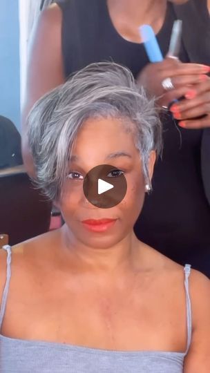 Facebook Short Salt And Pepper Hair, Alopecia Hairstyles, Grey Hair Don't Care, Salt And Pepper Hair, Pepper Color, Silk Press, Wand Curls, Gray Hair, Grey Hair