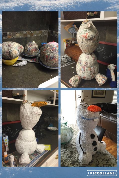 Olaf Diy, Olaf Pinata, Olaf Craft, Frozen Snowman, Winter Wonderland Birthday, Piñata Ideas, Diy Pinata, Xmas Theme, Paper Mache Art