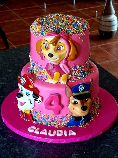 Paw Patrol Cake Girly, Paw Patrol Sky Cake, Skye Paw Patrol Cake, Sky Cake, Skye Paw, Paw Patrol Cake, Cake And Cupcakes, Paw Patrol Birthday Party, Cake Easy