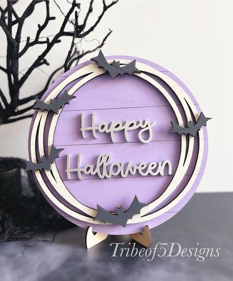 Happy Halloween Door Hanger and Shelf Sitter Door Hangers Svg, Front Door Halloween Decor, Door Halloween Decor, Front Door Halloween, Halloween Front Door Decorations, Halloween Front Door, Happy Halloween Signs, Halloween Front Doors, Door Hangers Diy