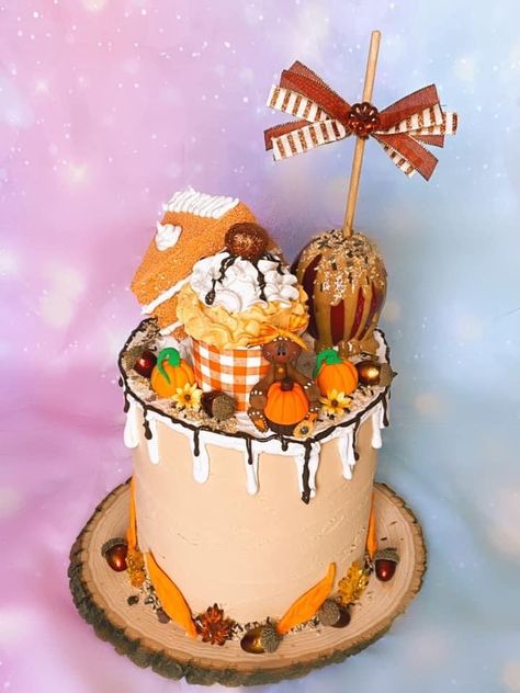 Fake Cake Slice, Food Props Diy, Fake Pie, Cake Fall, Patriotic Doll, Cake Pumpkin, Fake Sweets, Fall Cake, Cake With Caramel