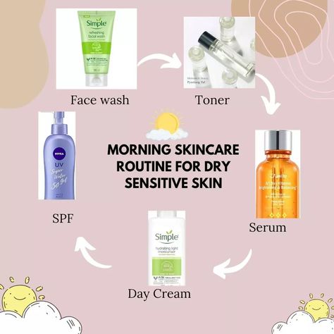 Do you have DRY SENSITIVE SKIN❓ Then this Morning Routine is for you, I have Dry and Sensitive Skin and I always like my Routine simple and quick. That's not all 🥰This COMBO gives Glowing Skin Products mentioned @simpleskin @simpleskincareindia Reveals a super-fresh, smoother and healthier-looking skin after every wash with Simple Kind to Skin Refreshing Facial Wash. Supercharged with a vitamin-rich formula – this is the same gentle care you know and love from Simple – made even more effec... Glowing Skin Products, Skincare Morning, Vitamins For Healthy Skin, Dry Acne Prone Skin, Sensitive Skin Serum, Simple Routine, Morning Skincare Routine, Skincare Blogger, Light Moisturizer