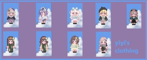 yiyi's clothing at Stardew Valley Nexus - Mods and community Stardew Mods Clothes, Stardew Valley Clothes Mod, Stardew Valley Mods Clothes, Stardew Farm, Stardew Farms, Farm Design, Games Images, Cute Games, Game Guide