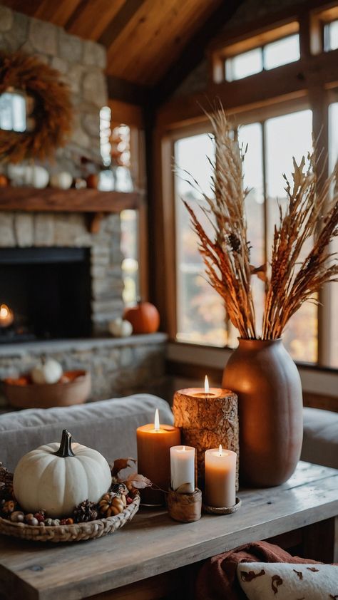 Discover how to create warm and inviting neutral fall decor in your home From the cozy living room to the charming front porch our farmhouse-inspired DIY ideas will transform your space for the season Explore our home decor trends for 2023 including bedroom mantle and kitchen inspirations Get inspired to cozy up by the fireplace and stay ahead with home decor predictions for 2024 and beyond Bedroom Mantle, Neutral Decor Ideas, Neutral Fall Decor Ideas, Fall Living Room Ideas, Mantle Display, Inviting Living Room, Bedroom Aesthetics, Neutral Fall Decor, Bright Decor