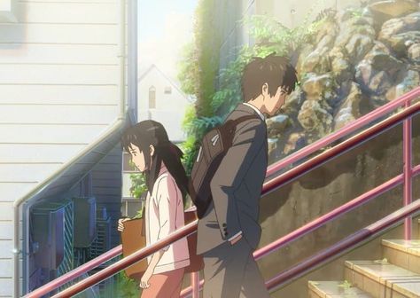 Red Stairs, Mitsuha And Taki, Makoto Shinkai Movies, Heaven Wallpaper, Your Name Anime, Emotional Scene, Eren And Mikasa, Attack On Titan Eren, Simple Phone Wallpapers