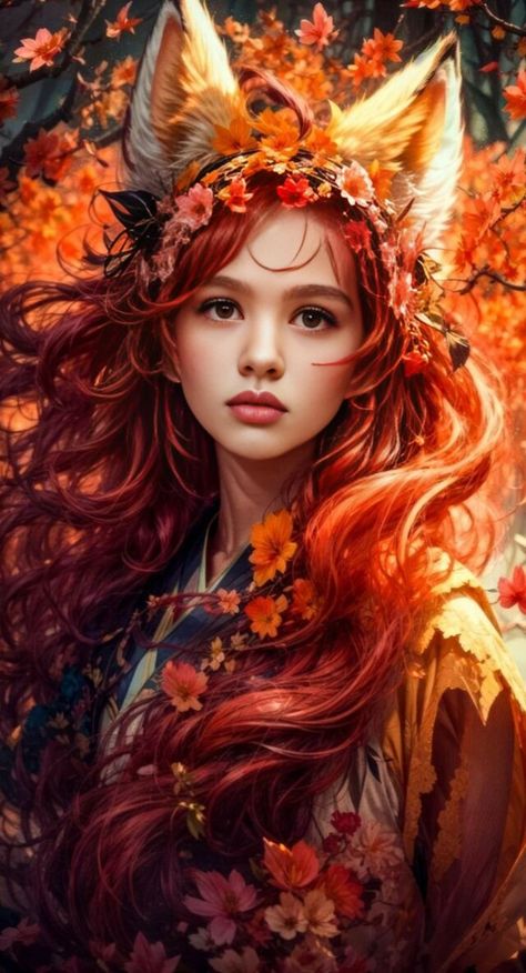 Red Hair, Fox, Red, Hair, Art