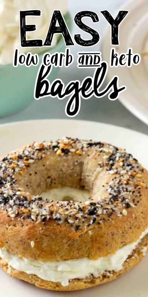 These low carb bagels made with almond flour and mozzarella cheese are the perfect solution to me wanting a bagel! Seriously, if you are wanting a bagel, these keto bagels will make you smile! Bagels Recipe, 1000 Calorie, Low Carb Bagels, Eating Keto, Keto Bagels, Low Carb Low Fat Recipes, Postre Keto, Boiled Egg Diet Plan, Lost 100 Pounds