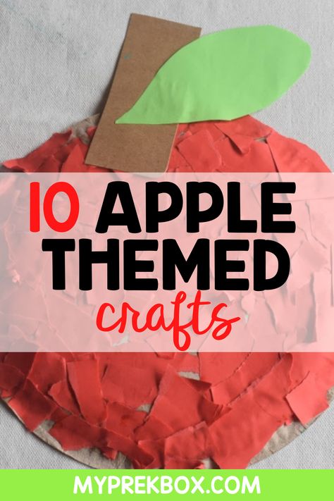 Apple Art Crafts Kindergarten, Apple Theme Activities For Kindergarten, Apple Week Preschool Crafts, Apple Themed Crafts For Toddlers, Apple Projects For Preschoolers, Pre K Fall Crafts Preschool, Fall Kindergarten Activities Crafts, Apple Craft Prek, Apple Activity For Toddlers