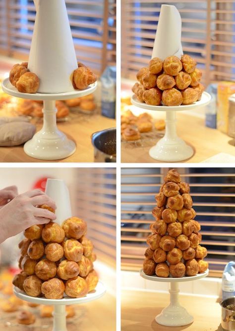 Cupcake Creme, حفل توديع العزوبية, Croquembouche, French Pastries, Eclairs, Sweets Desserts, Christmas Baking, Christmas Desserts, Dessert Table