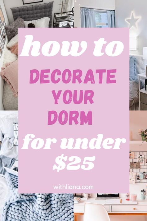 Cheap College Dorm Room Ideas, Shein Dorm Decor, Cheap Dorm Decor Ideas, Dormroom College Decor Ideas, Dollar Tree Dorm Decor, Dorm Decor Simple, Decorating College Dorm, Dorm Decor Ideas Wall Decorations, Simple Dorm Wall Decor